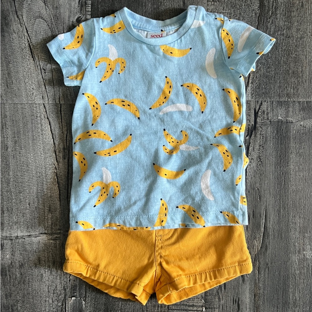 Lot of Bananas Print Baby Clothes (Sizes 3-12M)